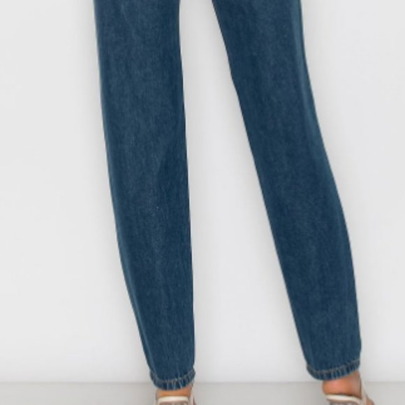 Sneak Peak Distressed Dark Denim High Waist Jeans - Picture 7 of 7